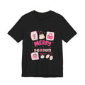 Merry Girl Season Tee — Cute Pink Holiday Graphic T-Shirt