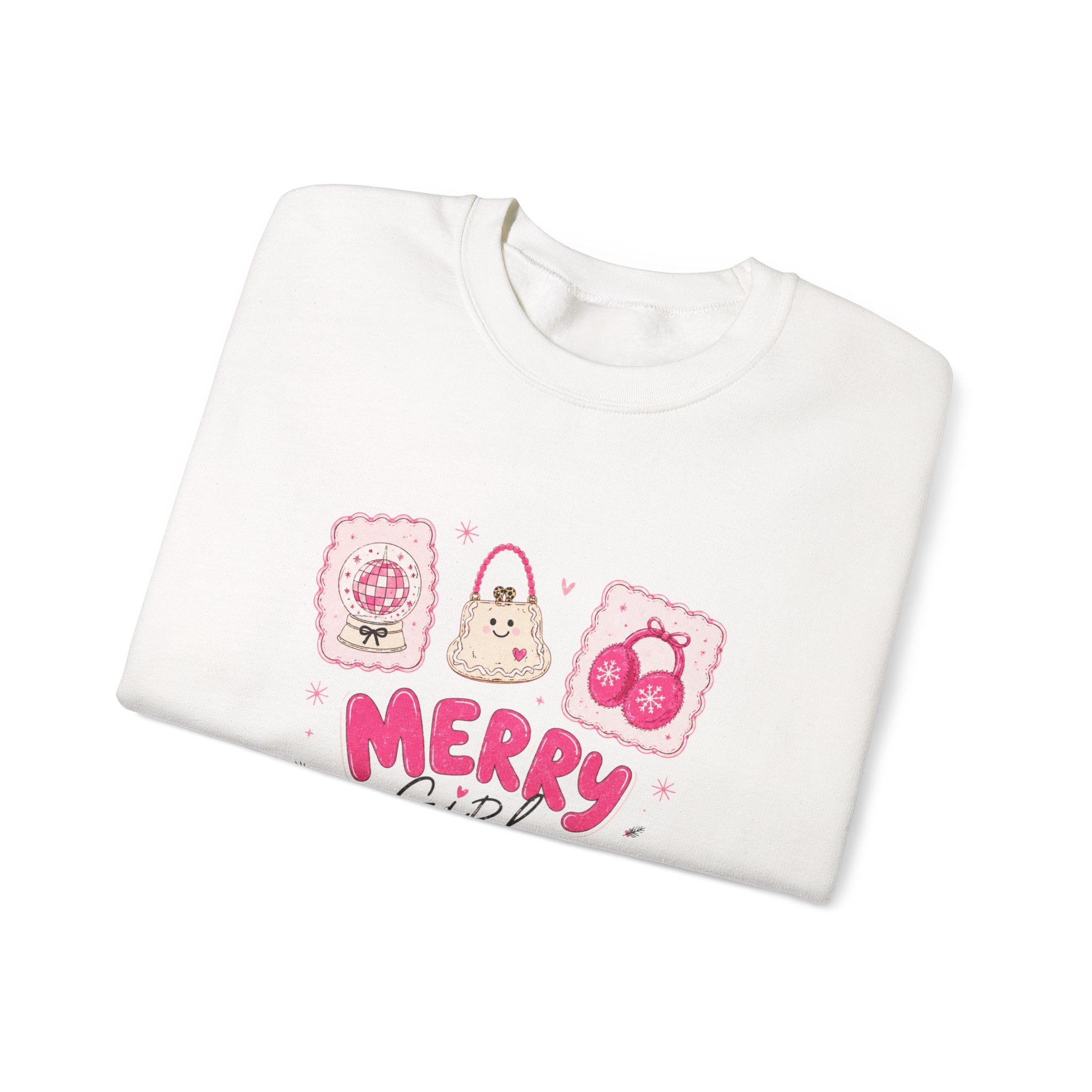 Merry Girl Season Sweatshirt – Cute Pink Holiday Crewneck