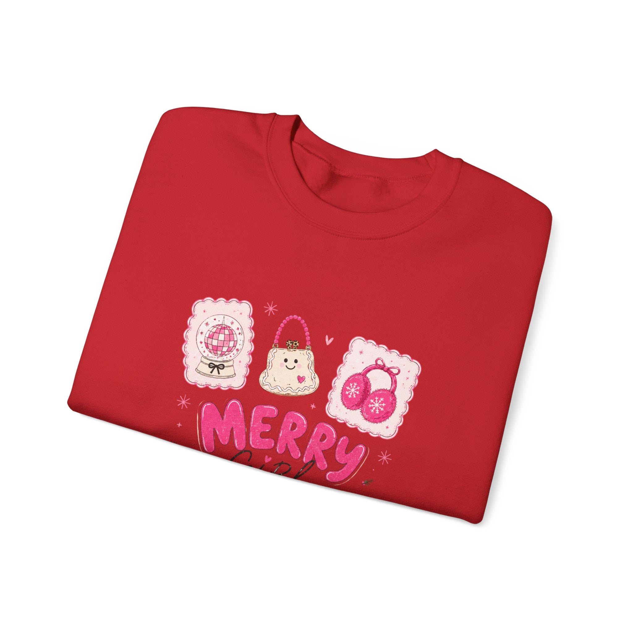 Merry Girl Season Sweatshirt – Cute Pink Holiday Crewneck