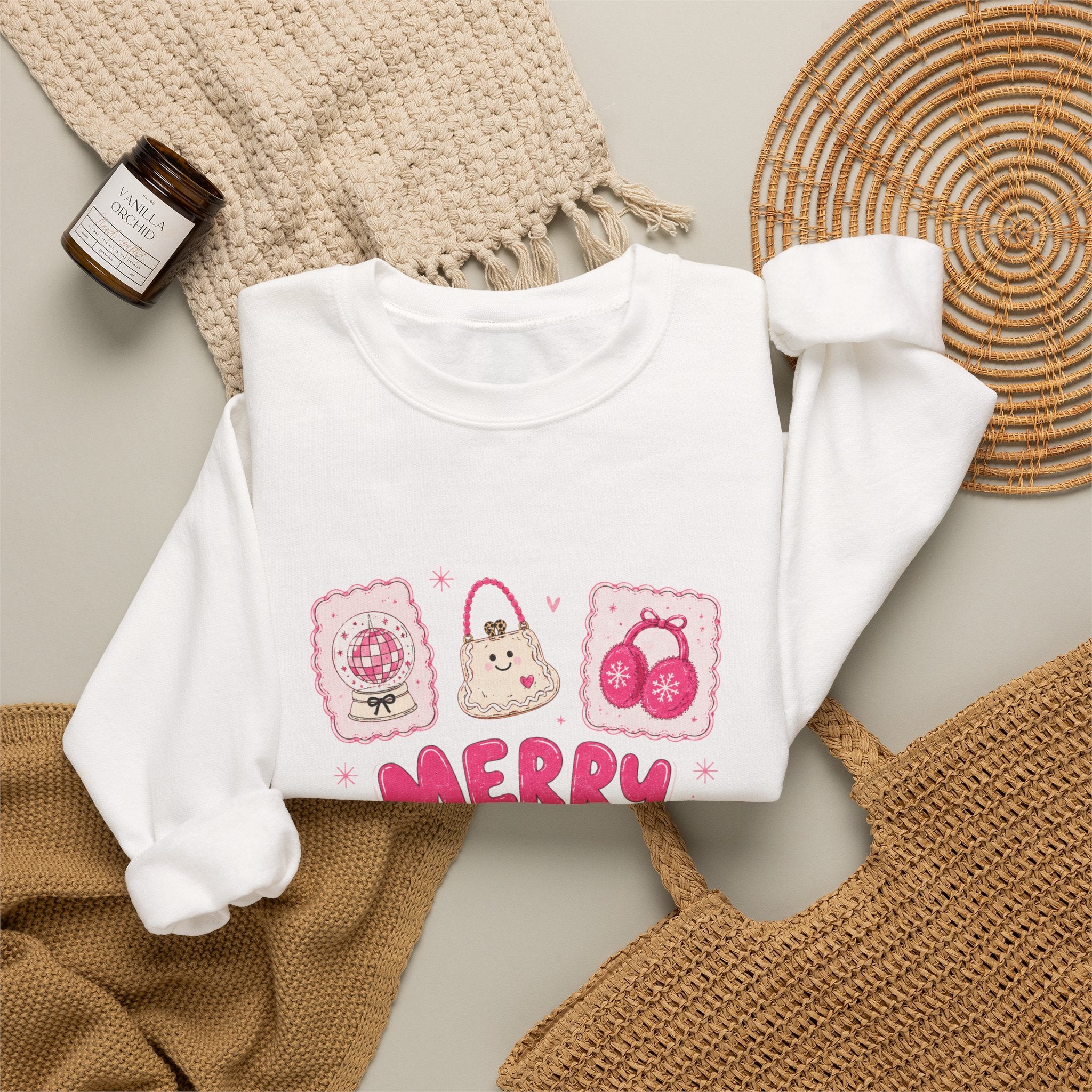 Crewneck Sweatshirt — Merry Girl Season Holiday Graphic