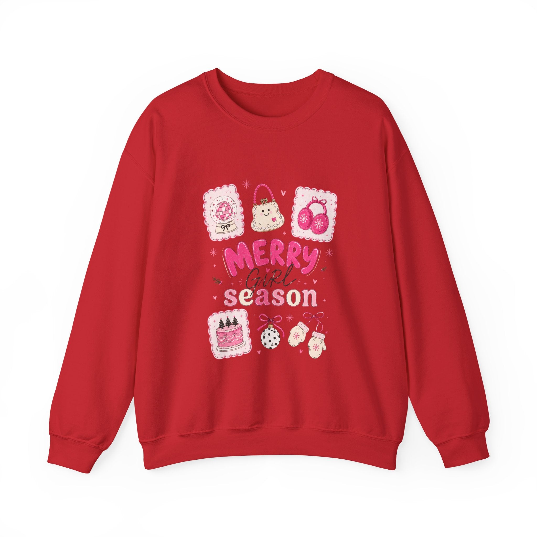 Merry Girl Season Sweatshirt – Cute Pink Holiday Crewneck