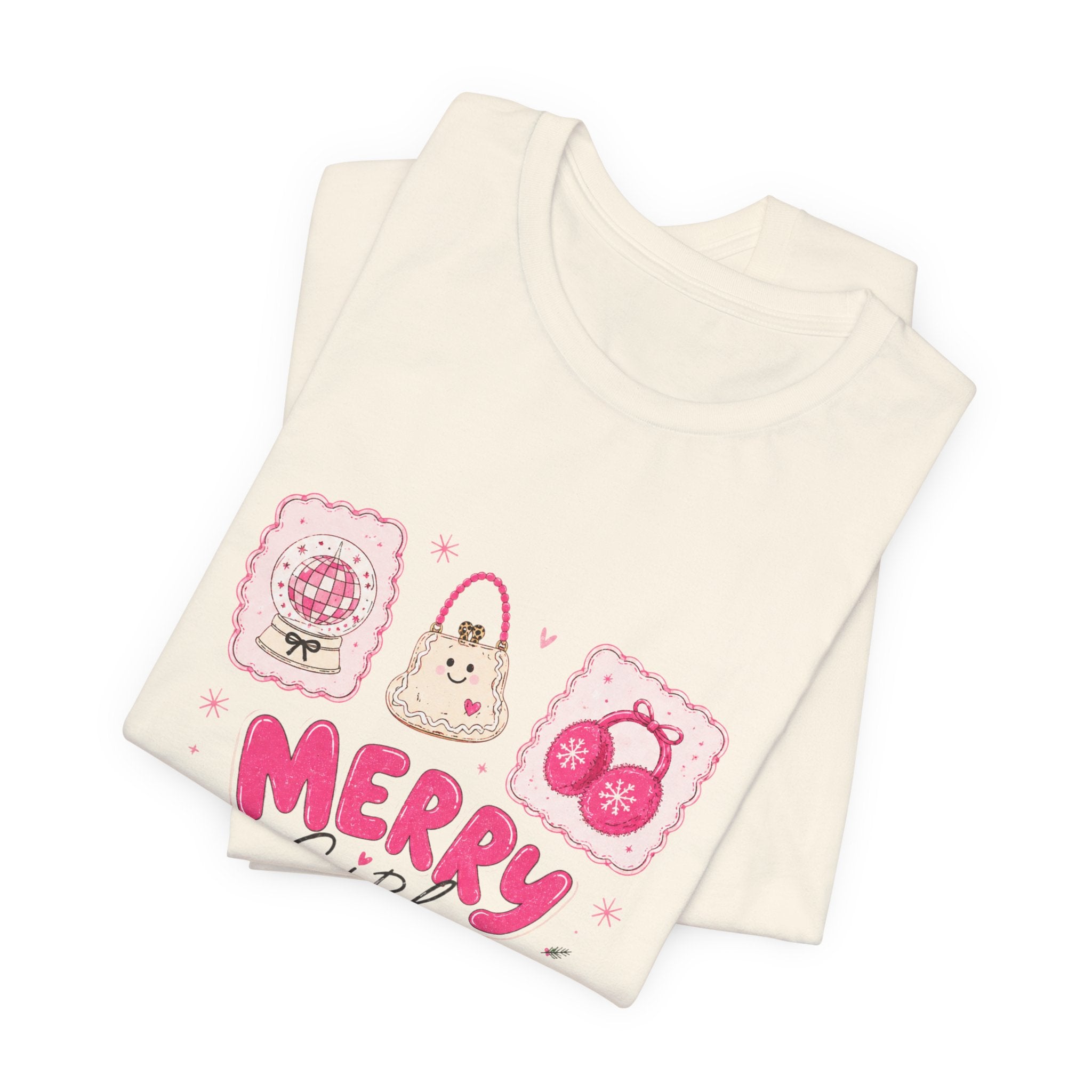 Merry Girl Season Tee — Cute Pink Holiday Graphic T-Shirt