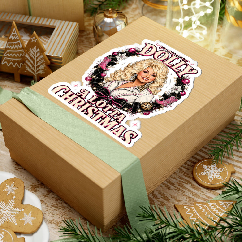 Sticker — 'Dolly A Lotta Christmas' Holiday Kiss-Cut Sticker