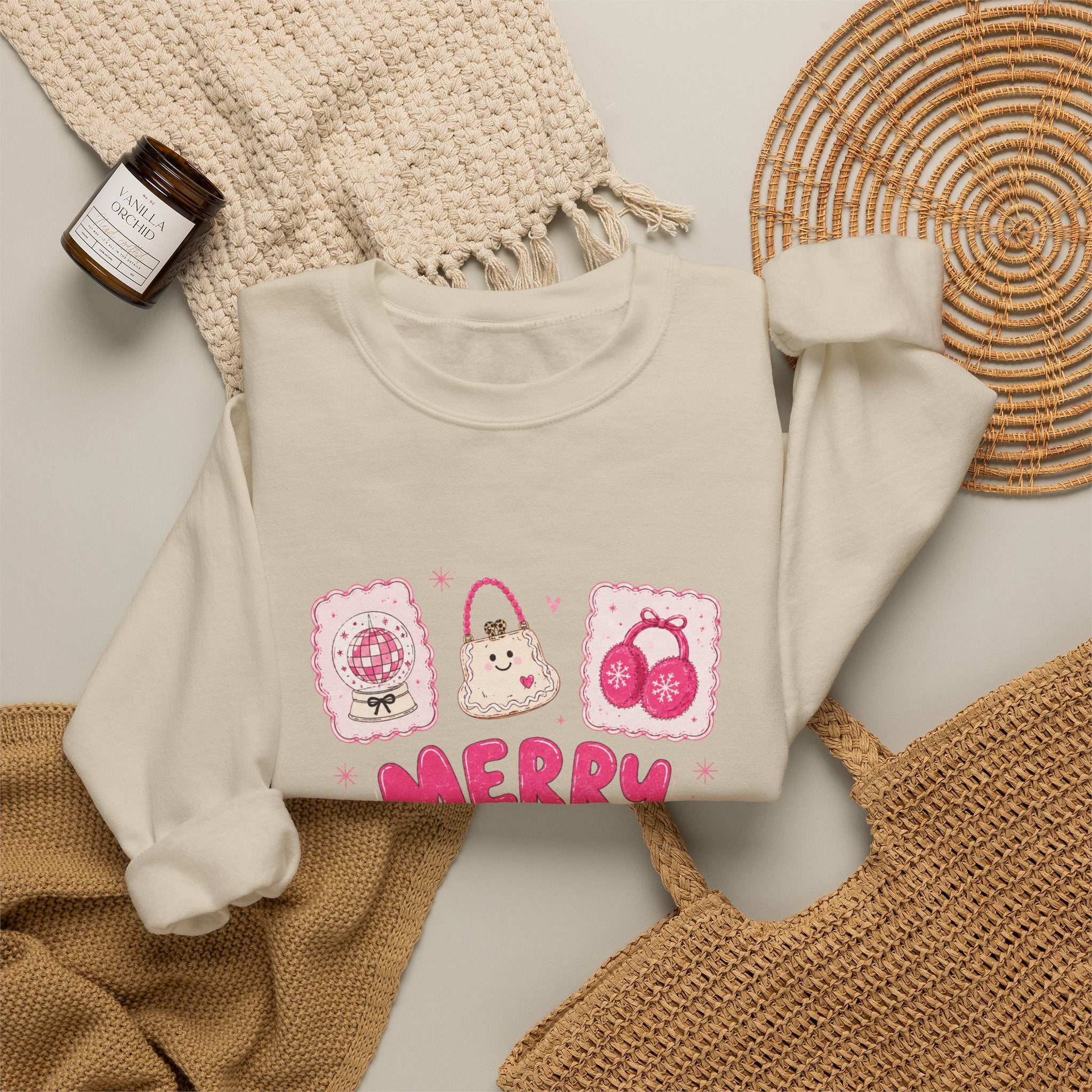 Crewneck Sweatshirt — Merry Girl Season Holiday Graphic