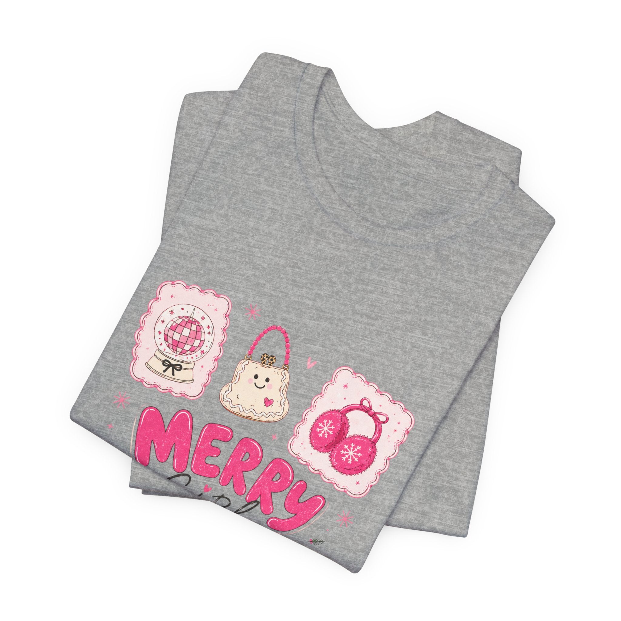 Merry Girl Season Tee — Cute Pink Holiday Graphic T-Shirt