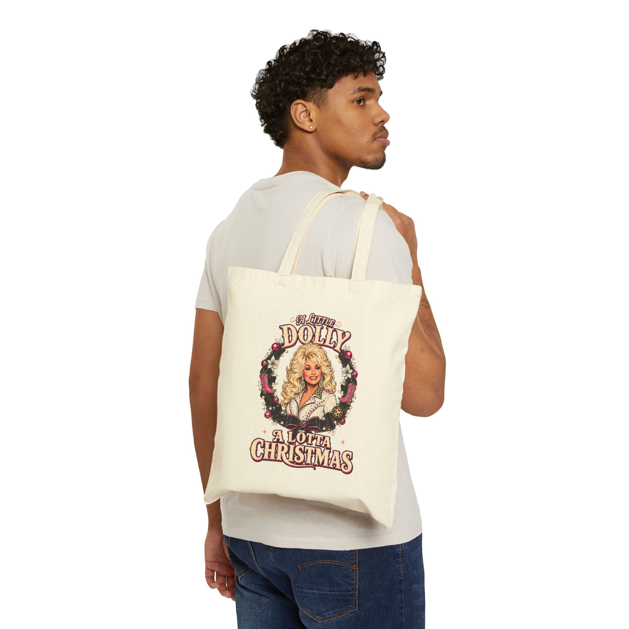 Holiday Graphic Tote Bag — "A Lotta Christmas" Vintage Glam Holiday Design
