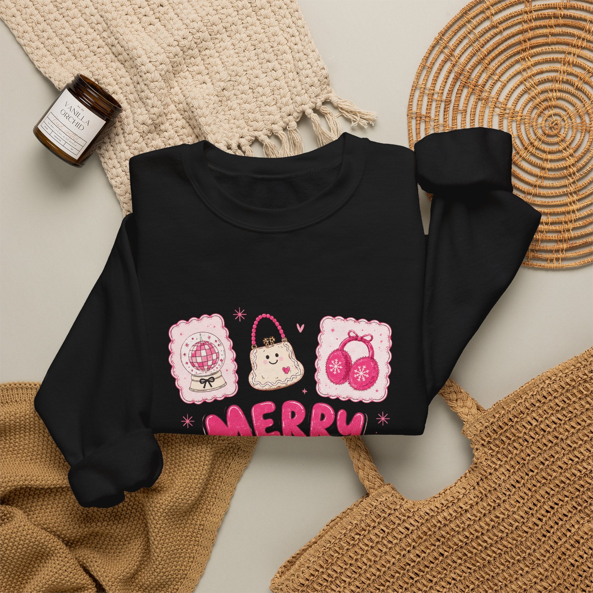 Crewneck Sweatshirt — Merry Girl Season Holiday Graphic