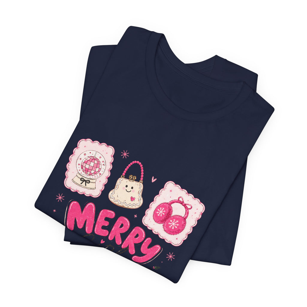 Merry Girl Season Tee — Cute Pink Holiday Graphic T-Shirt