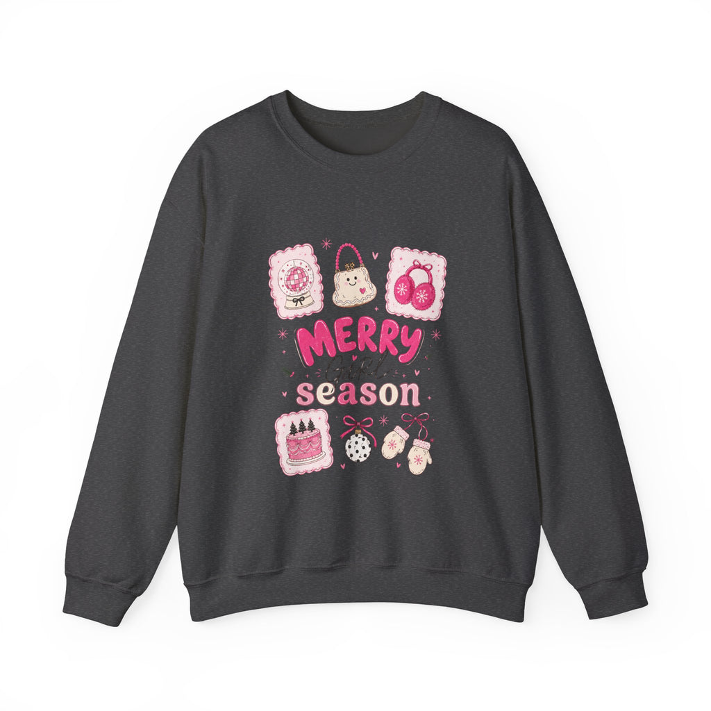 Merry Girl Season Sweatshirt – Cute Pink Holiday Crewneck