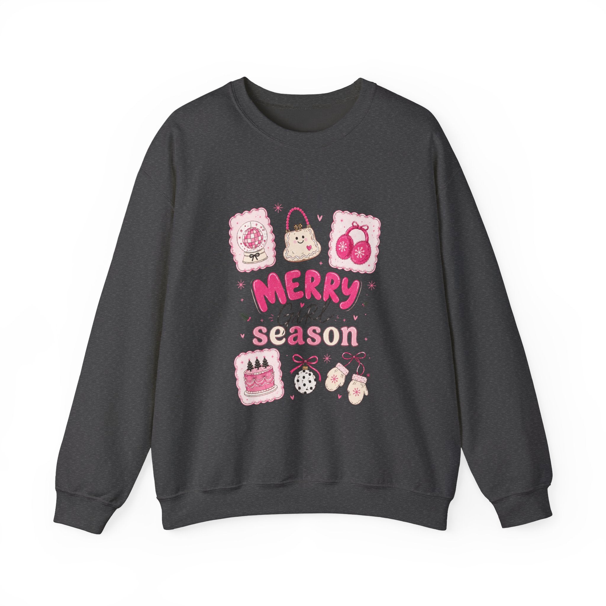 Merry Girl Season Sweatshirt – Cute Pink Holiday Crewneck
