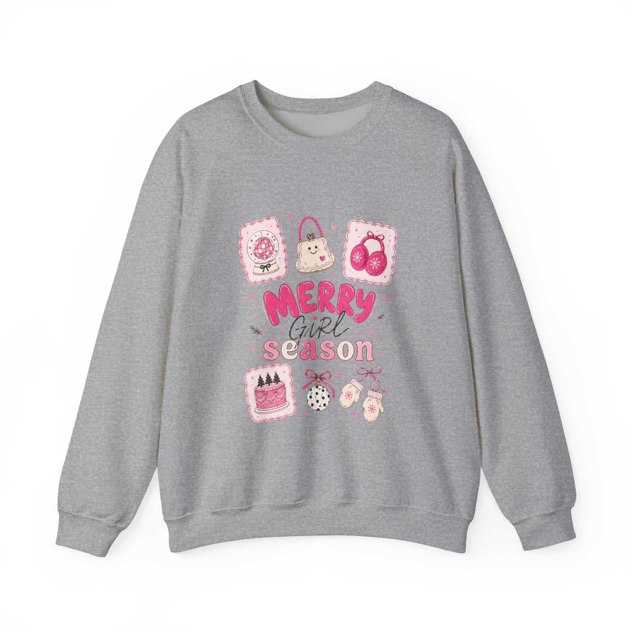 Merry Girl Season Sweatshirt – Cute Pink Holiday Crewneck