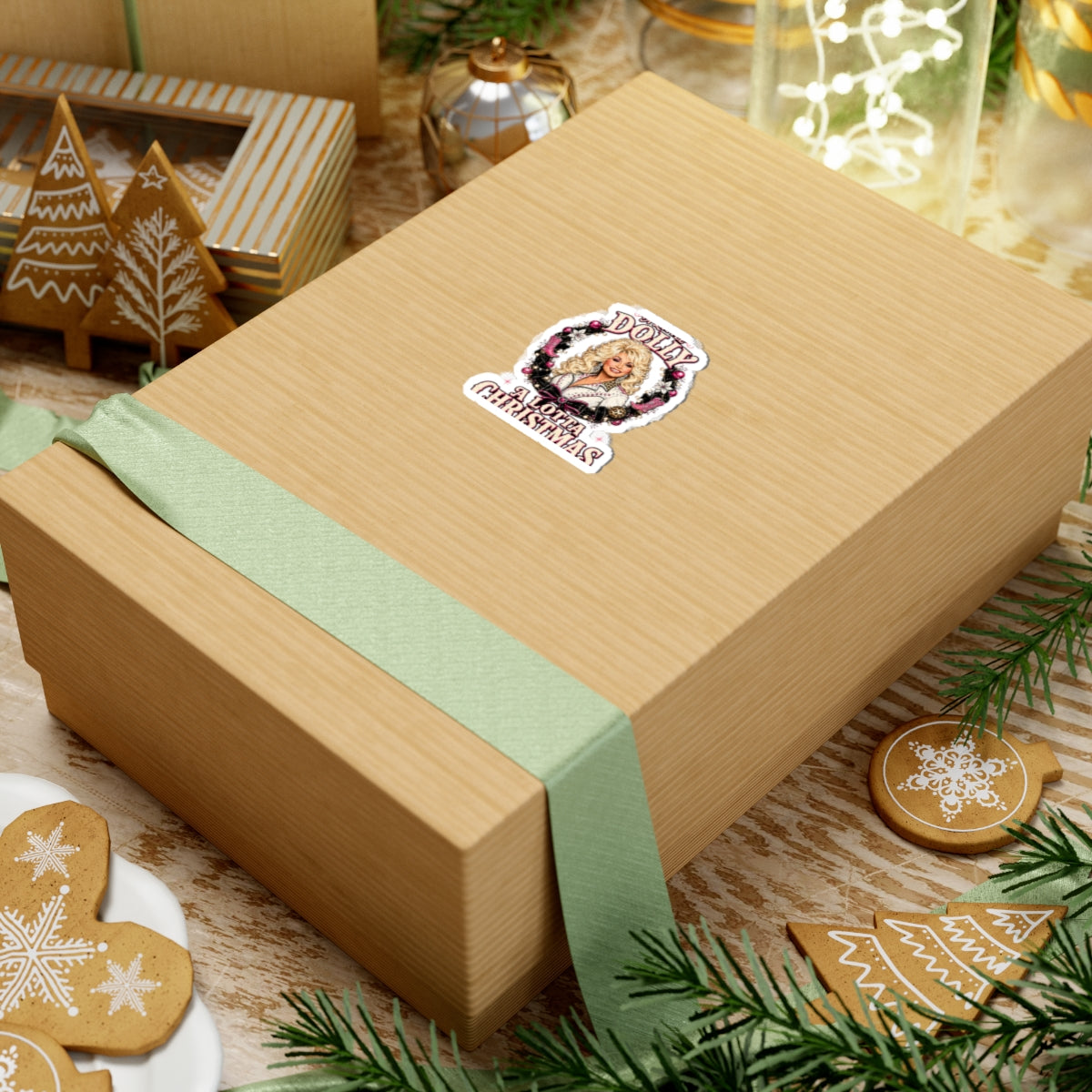 Sticker — 'Dolly A Lotta Christmas' Holiday Kiss-Cut Sticker