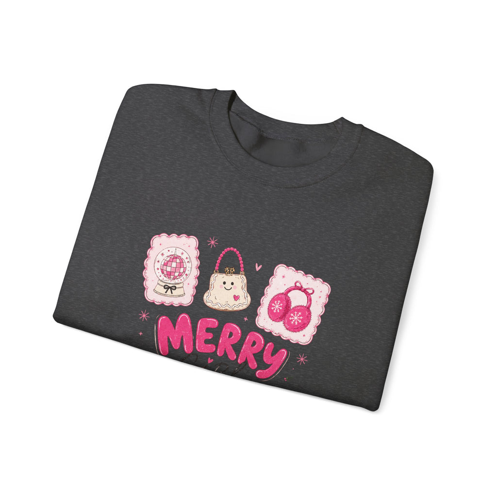 Merry Girl Season Sweatshirt – Cute Pink Holiday Crewneck