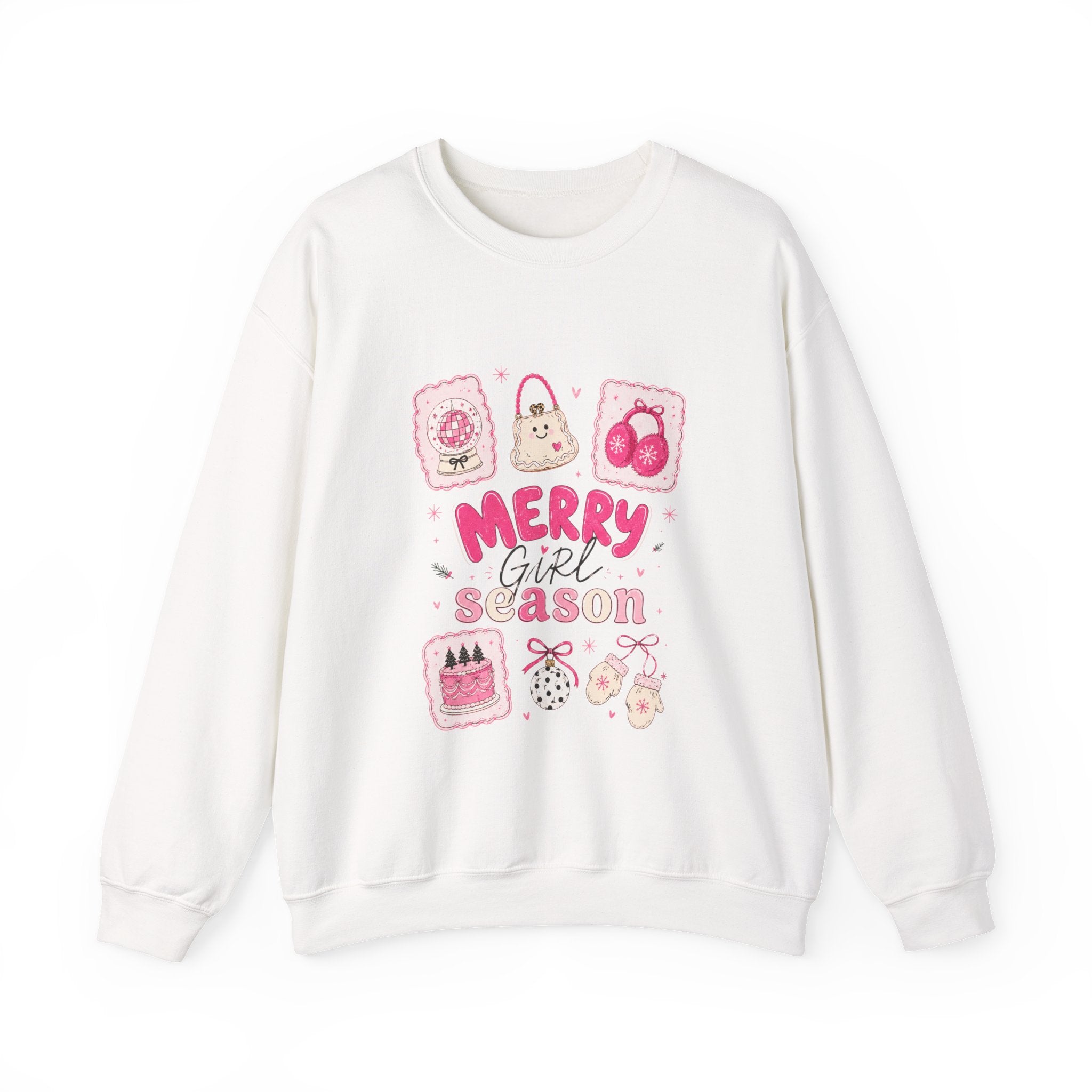 Merry Girl Season Sweatshirt – Cute Pink Holiday Crewneck